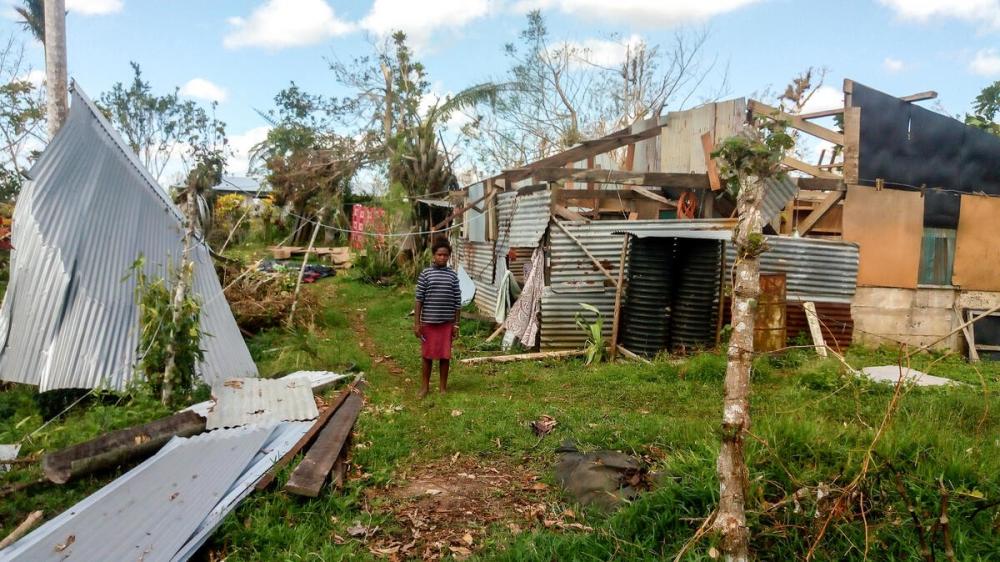 Devastation left by Cyclone Harold on Santo Island, Vanuatu. Photo: Gordon Alick/Save the Children