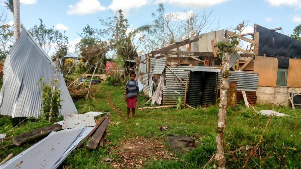Damage caused by Cyclone Harold on Santo island, Vanuatu. Photo credit: Gordon Alick/Save the Children