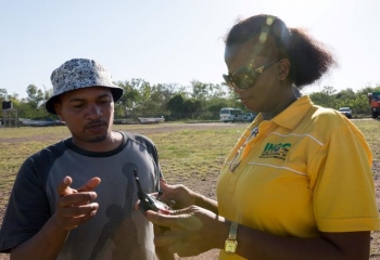 INGC staff member practices drone piloting in the October 2018 training. Photo: WFP/Katarzyna Chojnacka