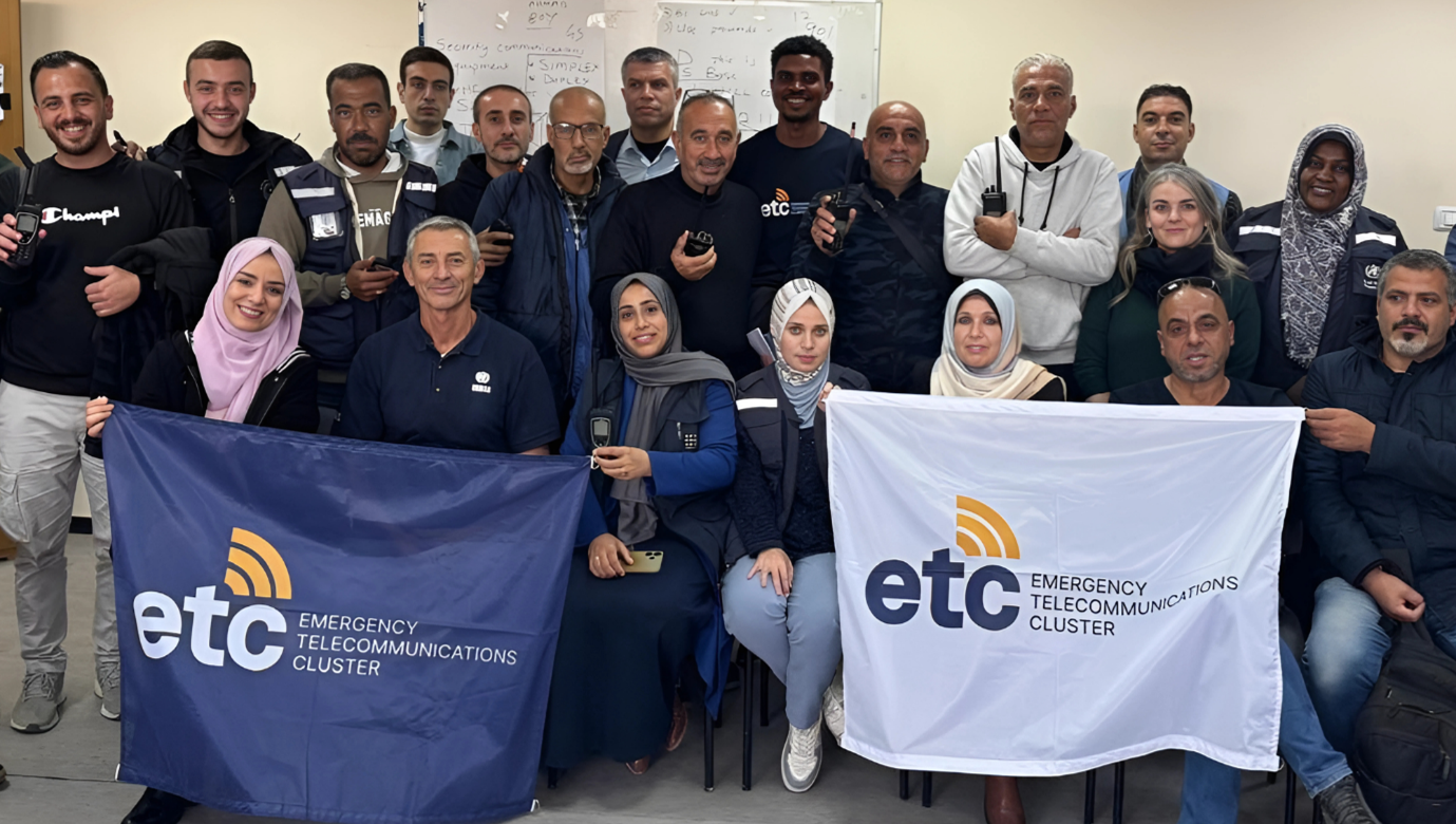 Radio training for humanitarians in Gaza is critical to stay connected in the field. Photo: UNDSS/Eyhab Rasheed