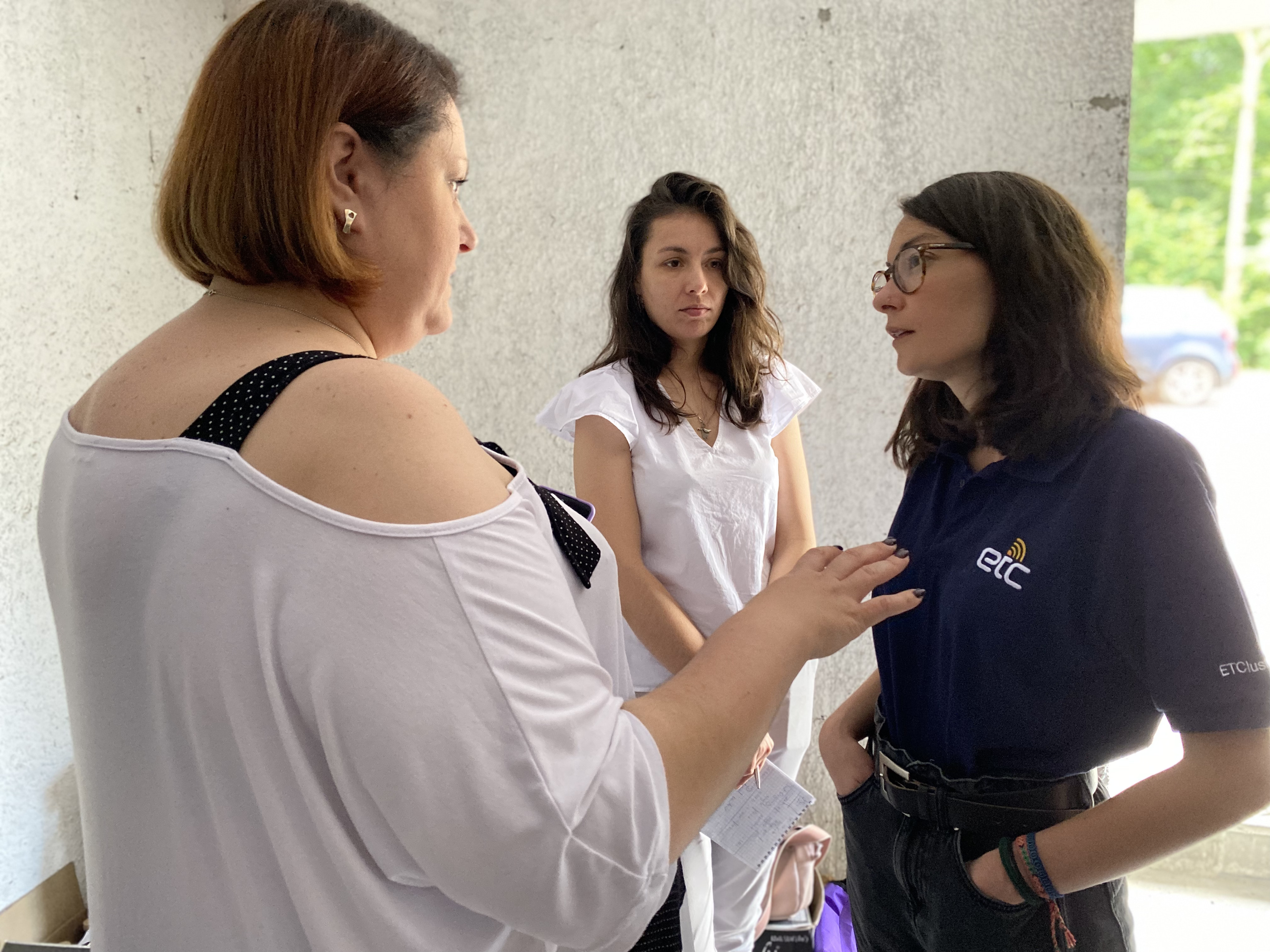 ETC Services For Communities Officer consulting with a community member in Lviv, Ukraine.