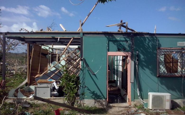 Cyclone Pam-induced damage to a house in Port Vila, Vanuatu. Photo: WFP