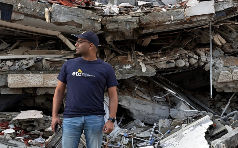 Bipin pictured during a three-day mission to Gaza City as part of his deployment with the ETC. Photo: WFP/Mohammed Abu Sal