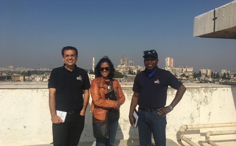 Pictured from left to right: Jalal Shah, Global ETC Coordinator, Shahan Araquadir, ETC Coordinator for the surrounding countries, Balamine Outtara, ETC Coordinator for Syria Photo: WFP