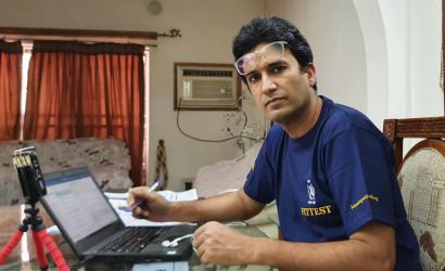 Even at home, Khawar Ilyas is clearly part of the FITTEST team. Photo: WFP/FITTEST